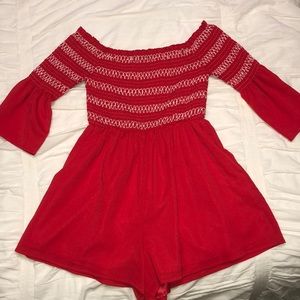 Red and White romper
